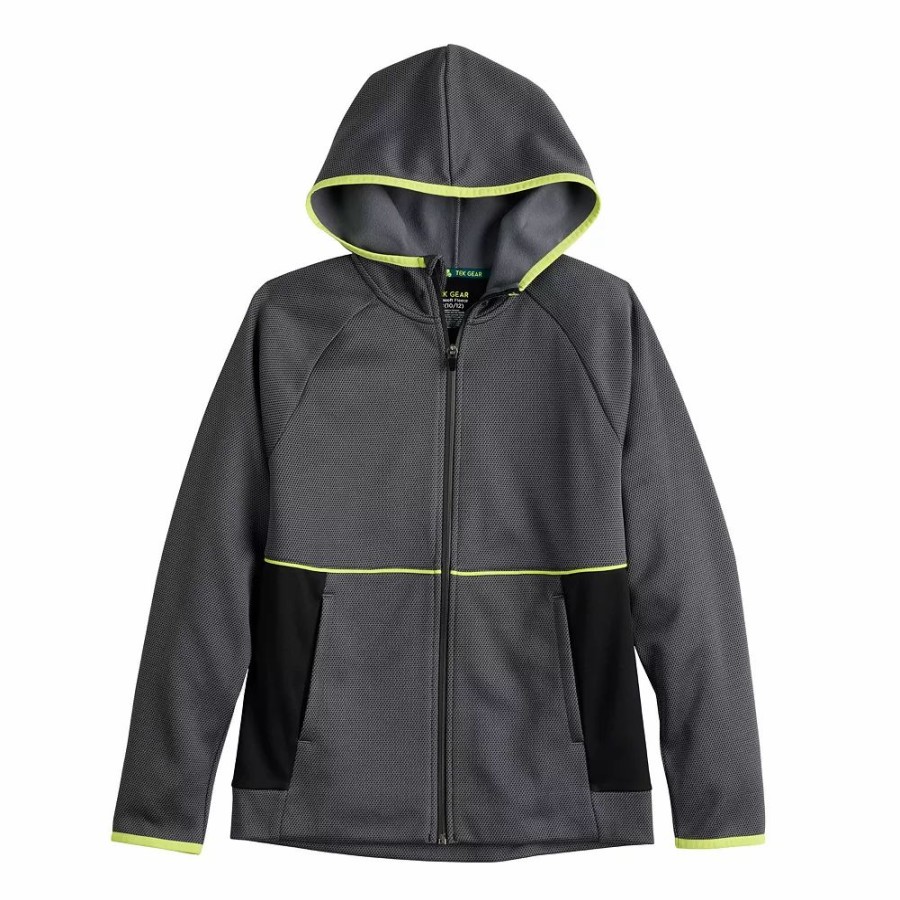 Tops * | Boys 8-20 Tek Gear Performance Fleece Full Zip Hoodie In Regular & Husky