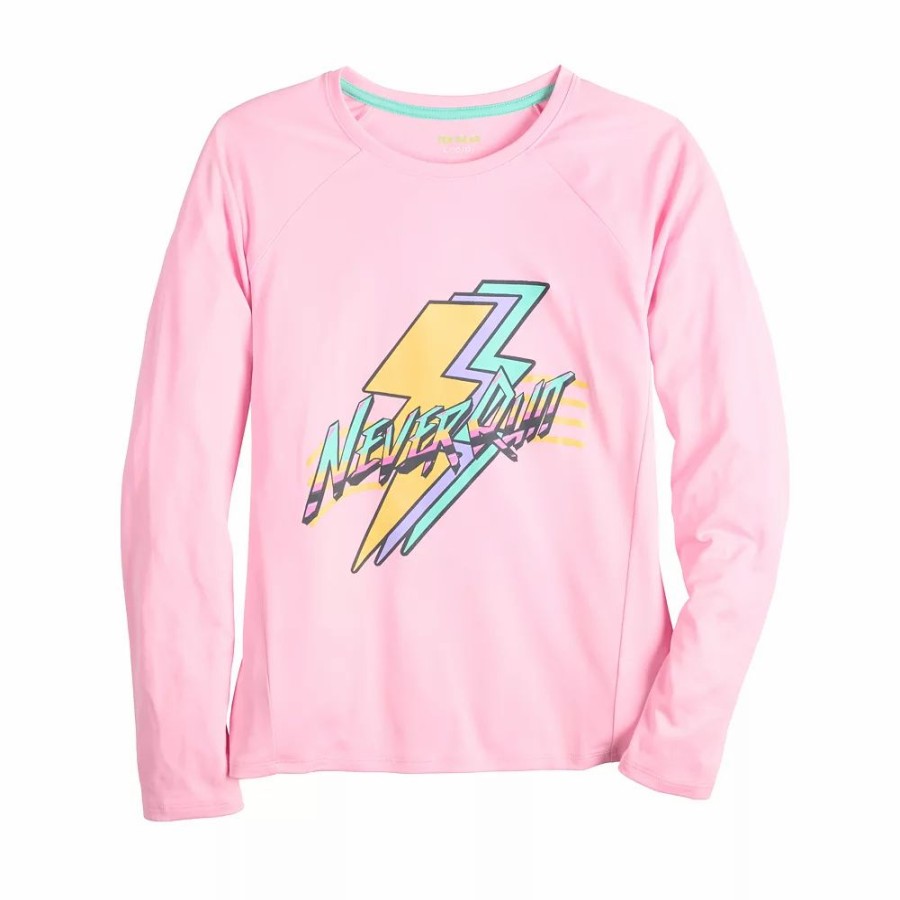 Tops * | Girls 7-16 Tek Gear Long Sleeve Graphic Tee In Regular & Plus