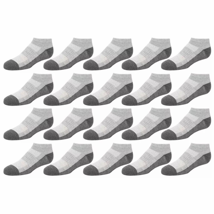 Socks & Hosiery * | Boys Tek Gear Lightweight Performance 20-Pack Low-Cut Socks