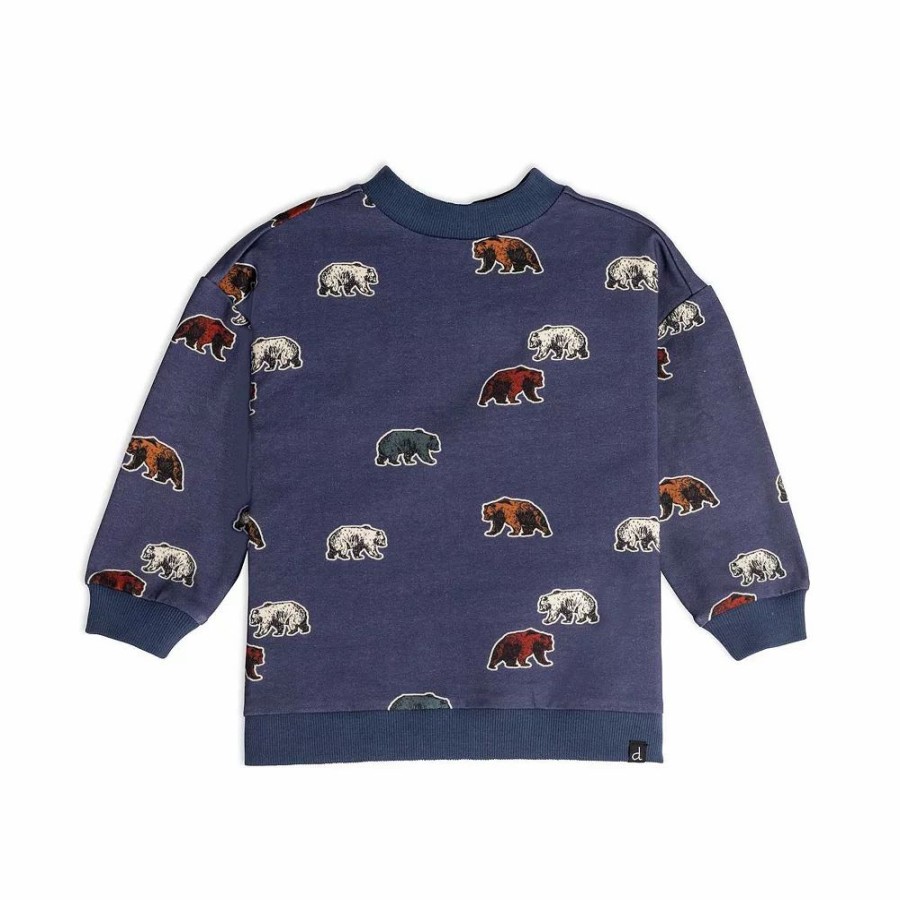 Tops * | Fleece Top With Allover Bear Print