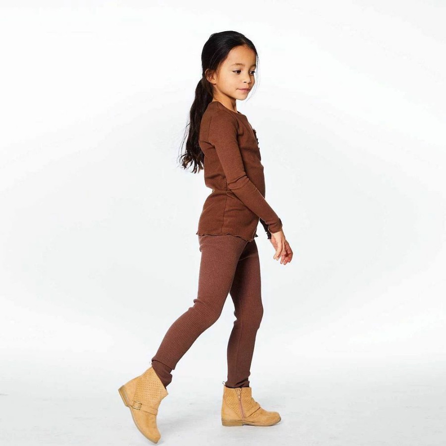 Bottoms * | Rib Legging Dark Brown