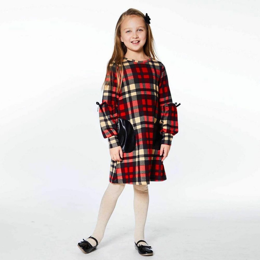 Dresses * | Plaid Dress With Long Sleeves