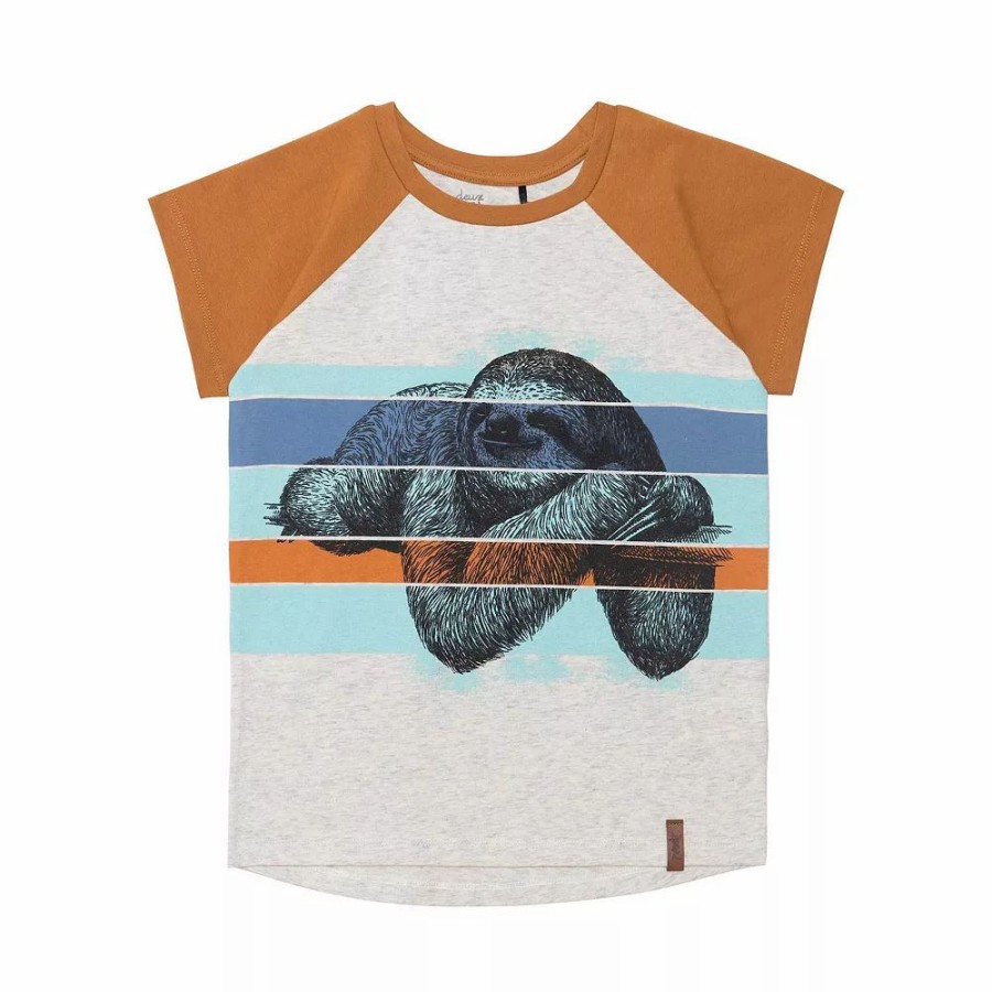 Tops * | Print Jersey Top Oatmeal Mix