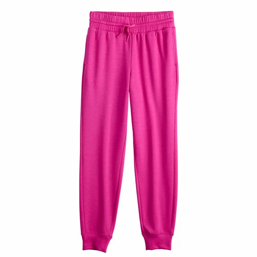 Bottoms * | Girls 7-16 Tek Gear High-Waisted Stretch Fleece Joggers In Regular & Plus