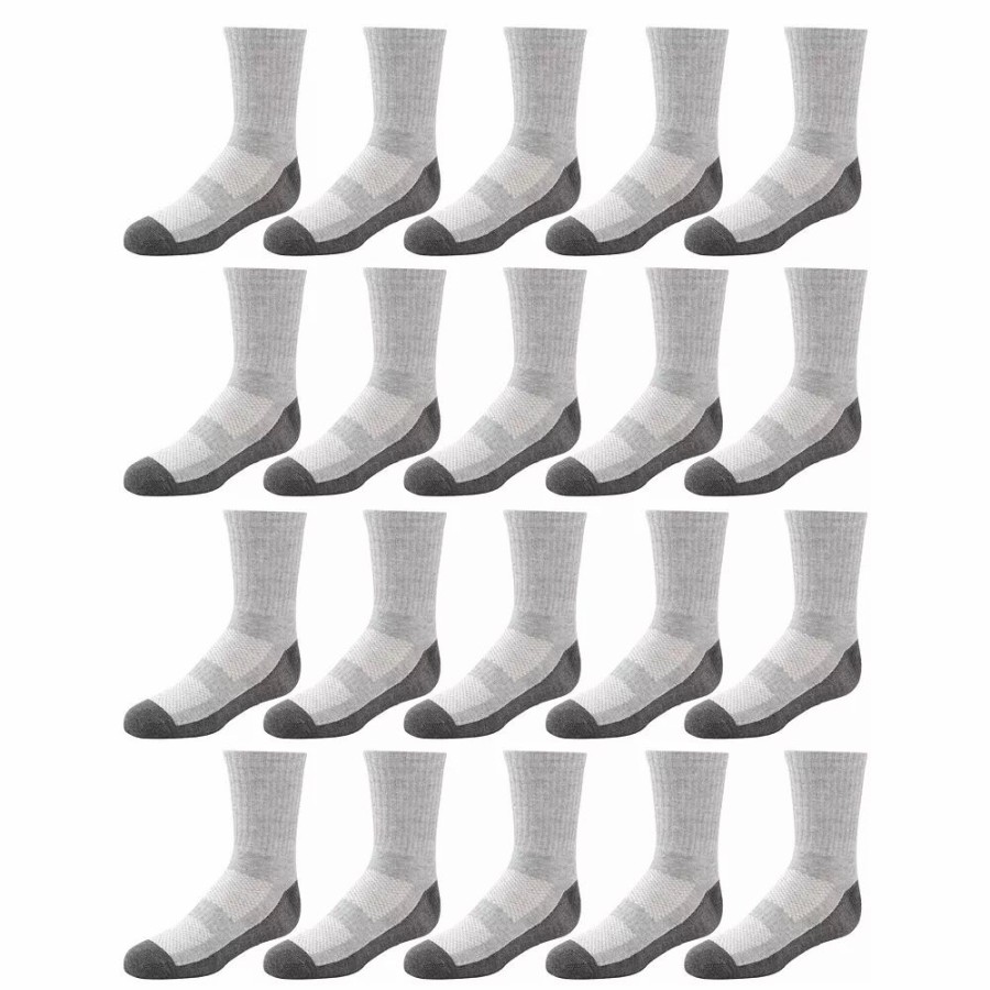 Socks & Hosiery * | Boys Tek Gear 20-Pack Lightweight Performance Crew Socks