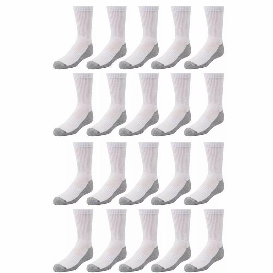 Socks & Hosiery * | Boys Tek Gear 20-Pack Lightweight Performance Crew Socks