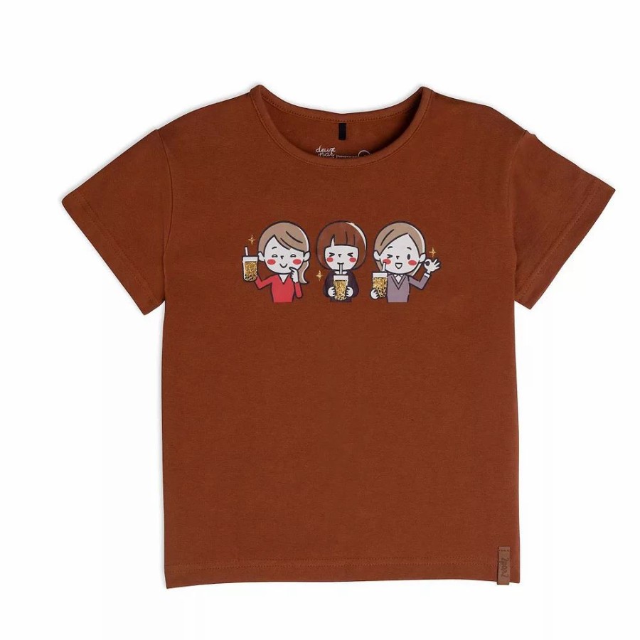 Tops * | Short Sleeve T-Shirt Ocher Print