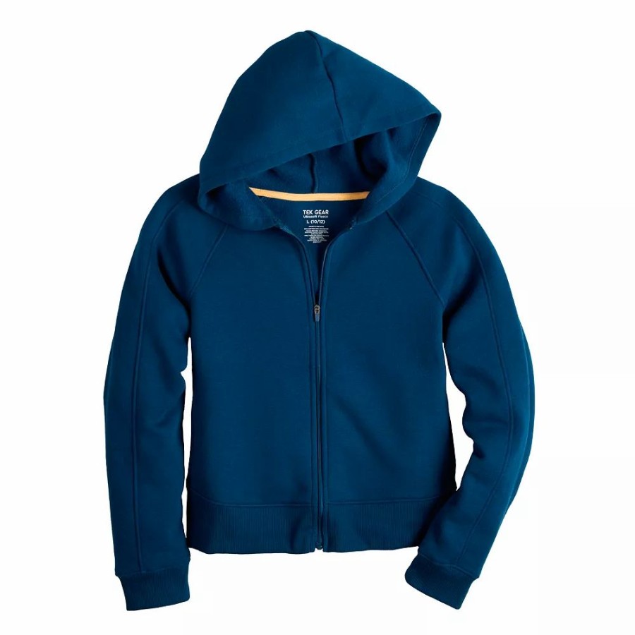 Tops * | Girls 7-16 Tek Gear Ultrasoft Fleece Full-Zip Hoodie In Regular & Plus