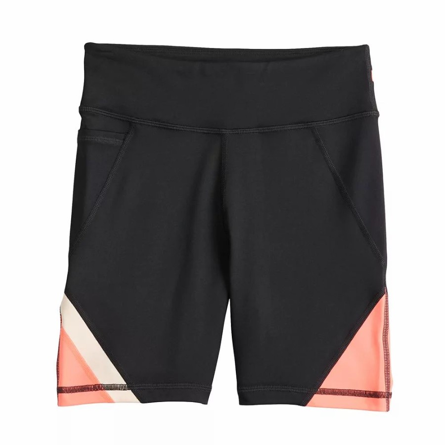 Bottoms * | Girls 7-16 Tek Gear Colorblock High-Waisted Bike Shorts In Regular & Plus