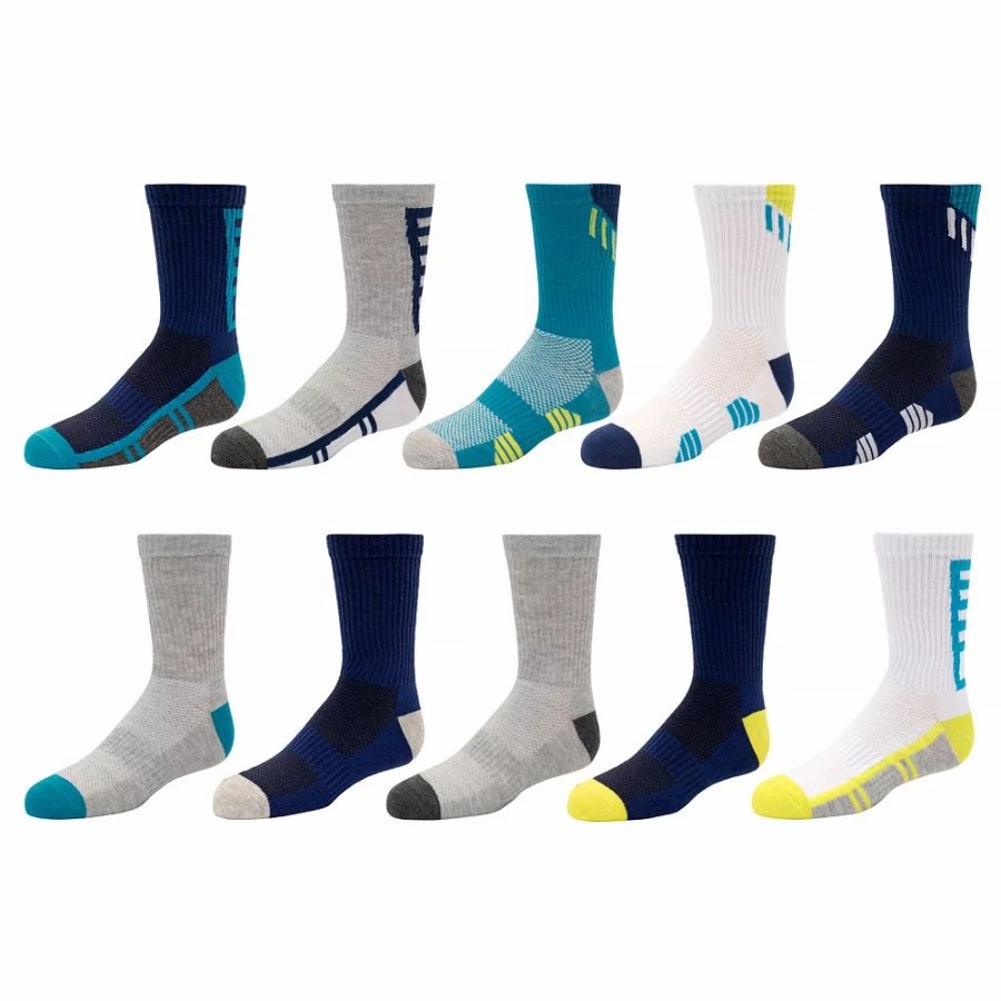 Socks & Hosiery * | Boys Tek Gear 10-Pack Performance Crew Socks