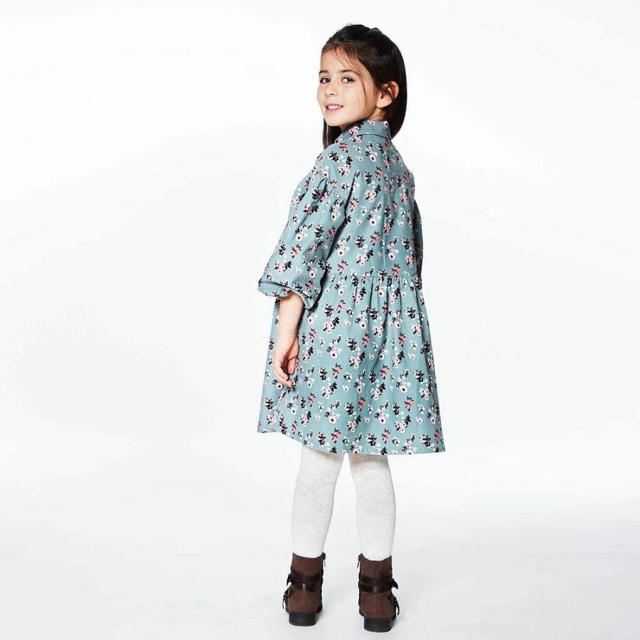 Dresses * | Long Sleeve Baby Corduroy Printed Dress