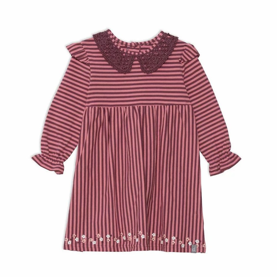 Dresses * | Long Sleeve Dress With Frill Striped