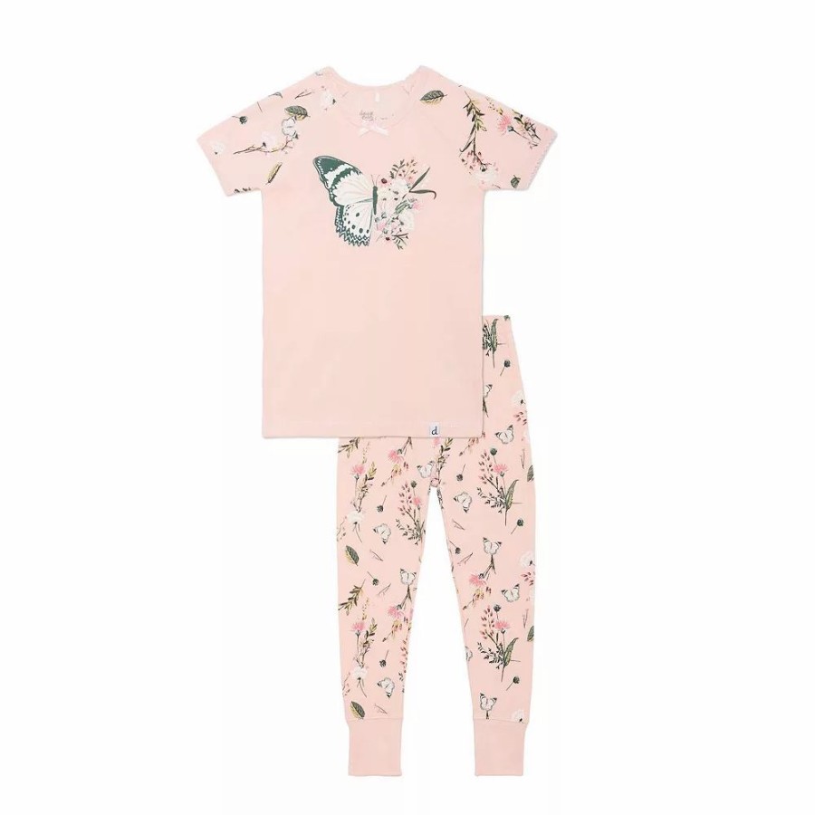 Sleepwear * | Organic Cotton Two Piece Pajama Set Light Pink Print