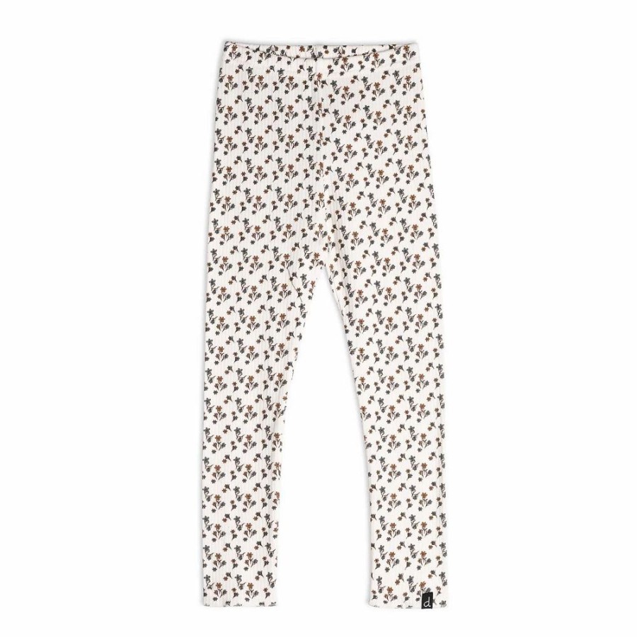 Bottoms * | Rib Legging With Printed Little Brown Flowers