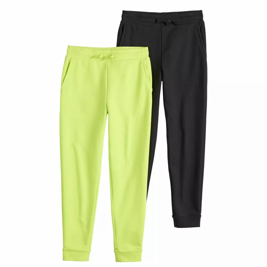 Bottoms * | Kids 7-20 Tek Gear Ultrasoft Fleece Jogger Set In Regular & Husky Mineral Black Lime