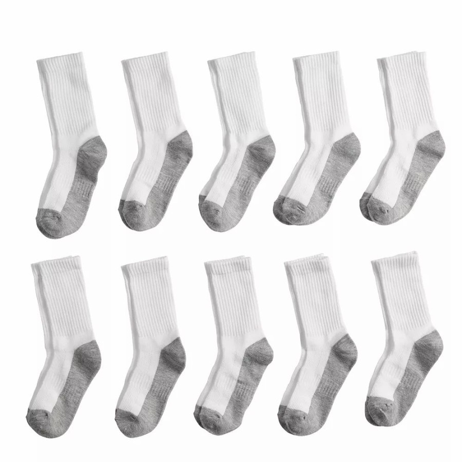 Socks & Hosiery * | Boys Tek Gear Lightweight 10-Pack Performance Crew Socks