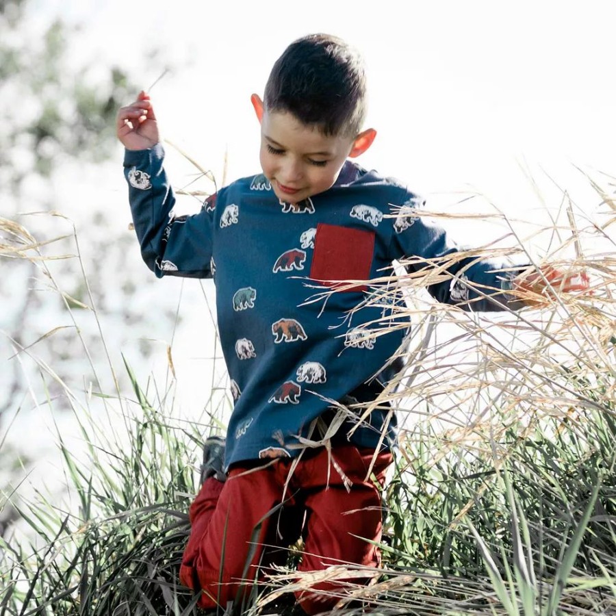 Tops * | Long Sleeve Top With Bear Print