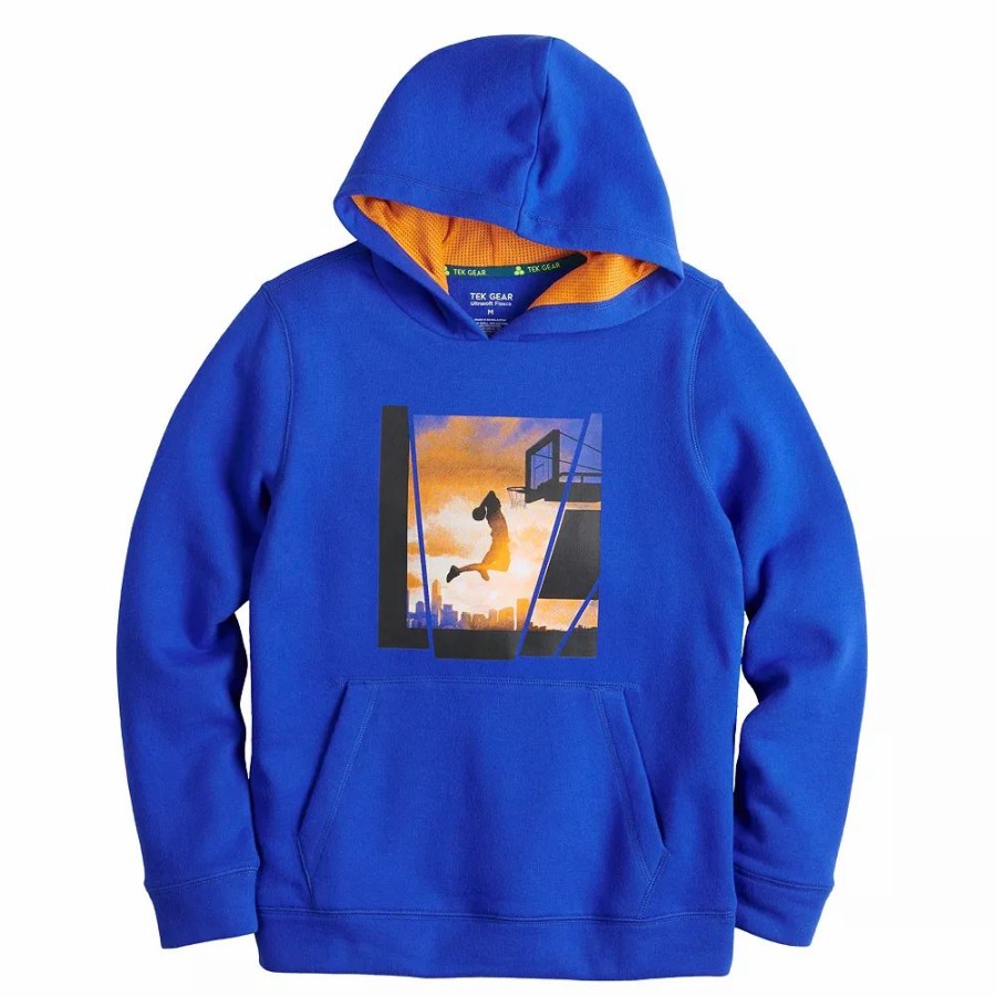 Tops * | Boys 8-20 Tek Gear Ultrasoft Fleece Pullover Graphic Hoodie