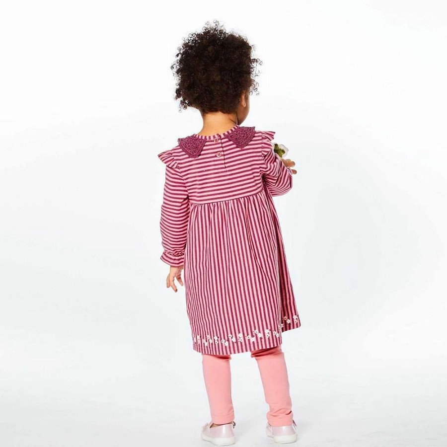 Dresses * | Long Sleeve Dress With Frill Striped