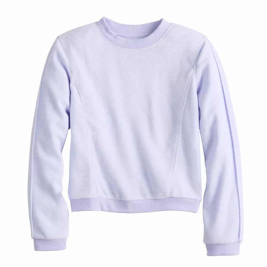 Tops * | Girls 7-16 Tek Gear Cozy Micro Fleece Crew Sweatshirt In Regular & Plus