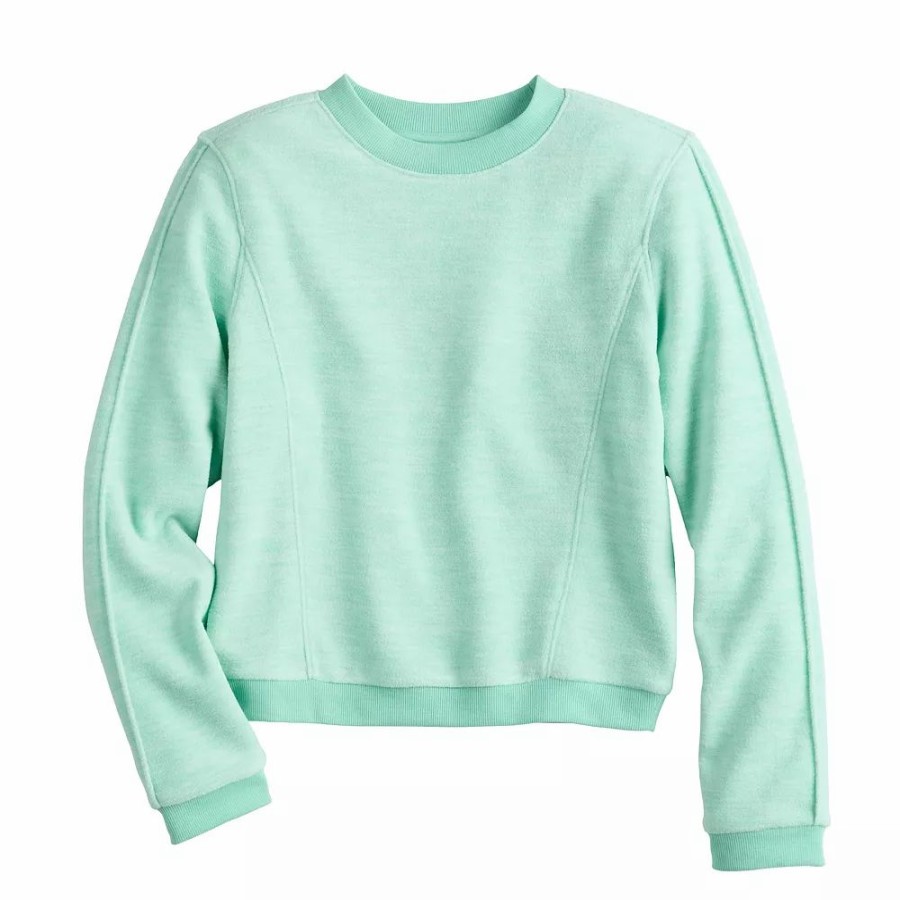 Tops * | Girls 7-16 Tek Gear Cozy Micro Fleece Crew Sweatshirt In Regular & Plus