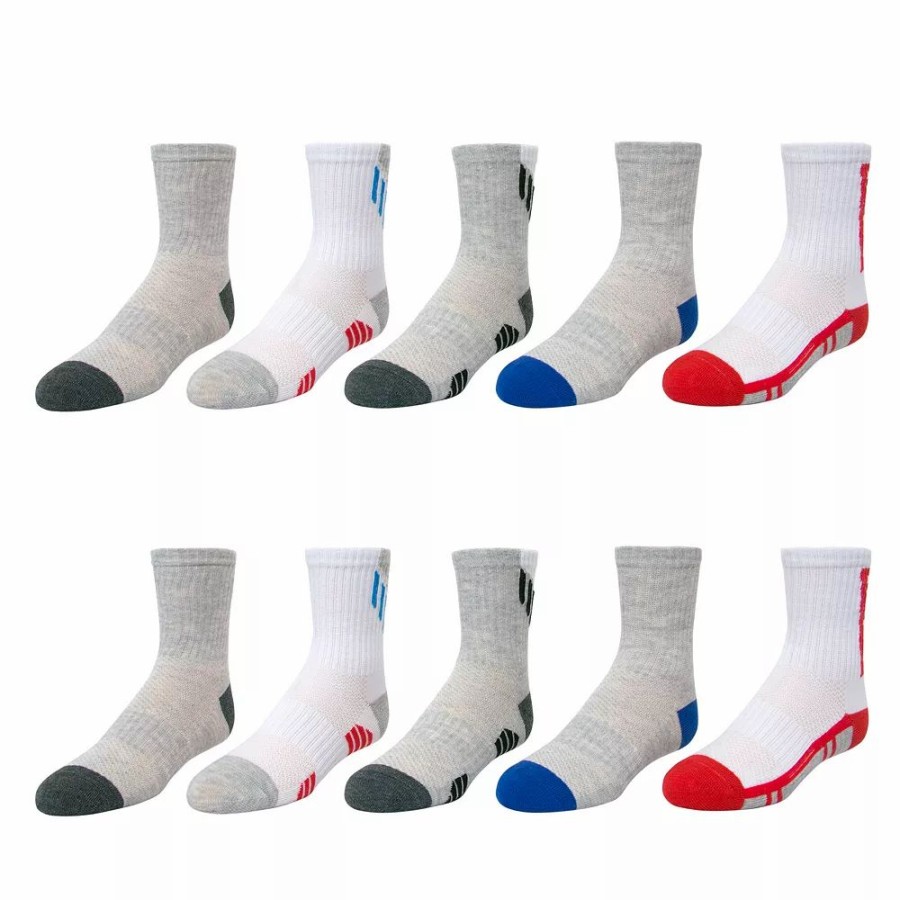 Socks & Hosiery * | Boys Tek Gear 10-Pack Lightweight Quarter-Cut Performance Socks